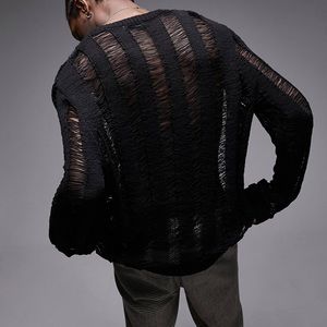 ASOS Topman Punk ladder black sweater